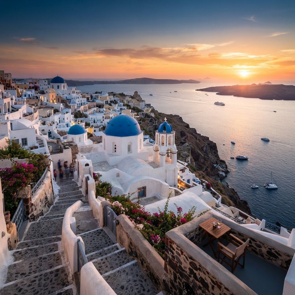 Santorini na Grécia